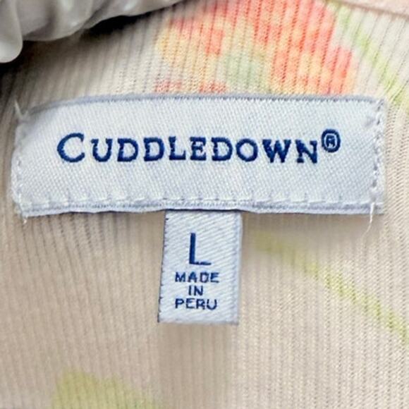 Cuddledown Jesi Ribbed Night Gown Made in Peru Large Floral Cottagecore - Picture 4 of 5